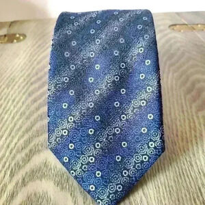 Bellissimo blue and silver tie.  100% silk